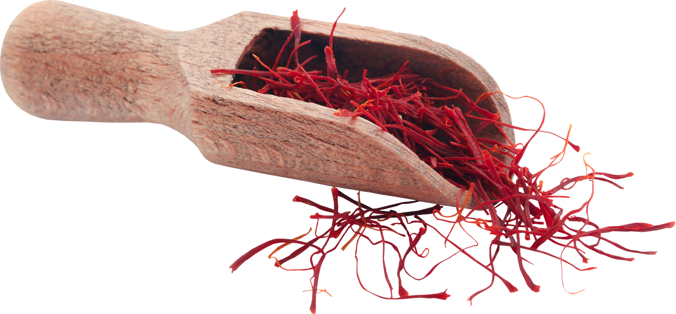 Saffron in a Wooden Scoop